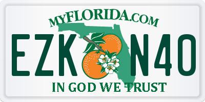 FL license plate EZKN40