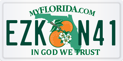 FL license plate EZKN41