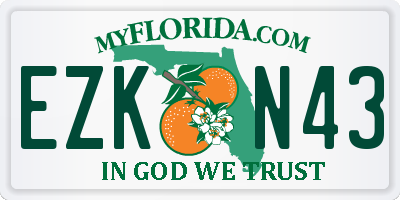 FL license plate EZKN43