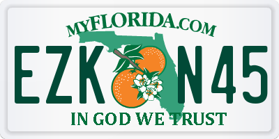 FL license plate EZKN45