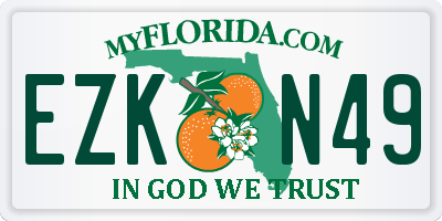 FL license plate EZKN49