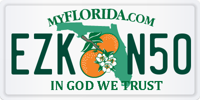 FL license plate EZKN50