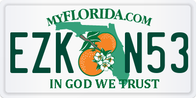 FL license plate EZKN53