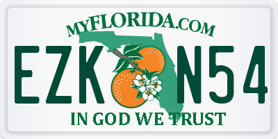 FL license plate EZKN54