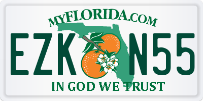 FL license plate EZKN55