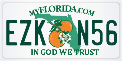 FL license plate EZKN56