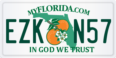 FL license plate EZKN57