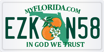 FL license plate EZKN58