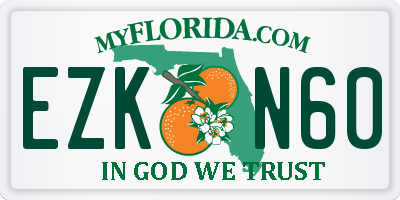 FL license plate EZKN60