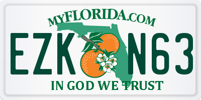 FL license plate EZKN63