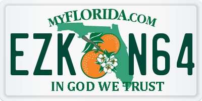 FL license plate EZKN64