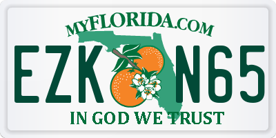 FL license plate EZKN65