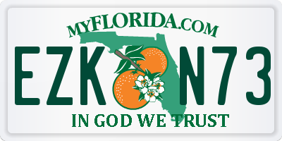 FL license plate EZKN73