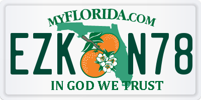 FL license plate EZKN78