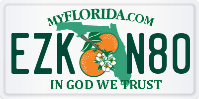 FL license plate EZKN80