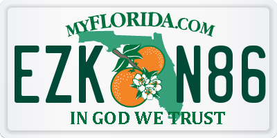 FL license plate EZKN86