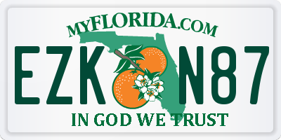 FL license plate EZKN87