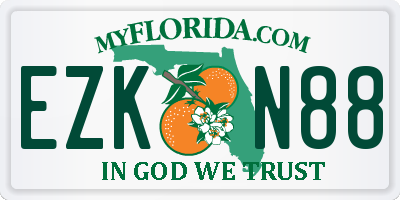 FL license plate EZKN88