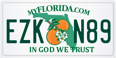 FL license plate EZKN89