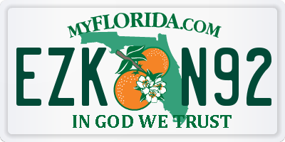 FL license plate EZKN92