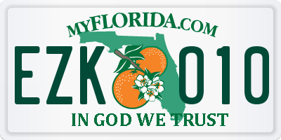 FL license plate EZKO10