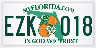 FL license plate EZKO18