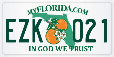 FL license plate EZKO21