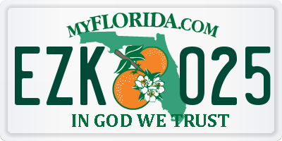 FL license plate EZKO25