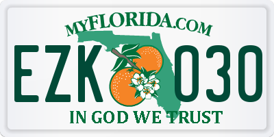 FL license plate EZKO30