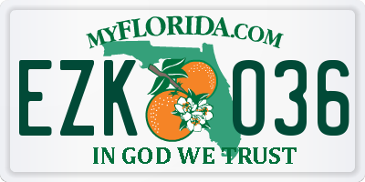 FL license plate EZKO36