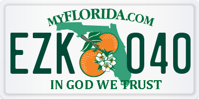 FL license plate EZKO40