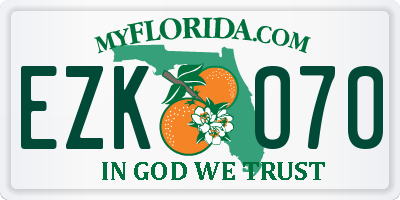 FL license plate EZKO70