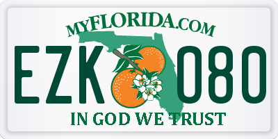 FL license plate EZKO80