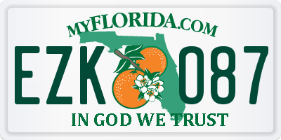 FL license plate EZKO87