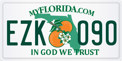 FL license plate EZKO90