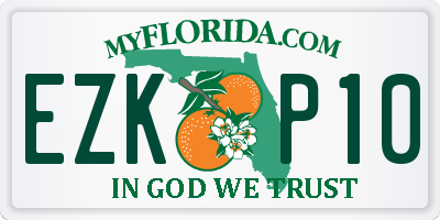 FL license plate EZKP10