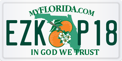 FL license plate EZKP18