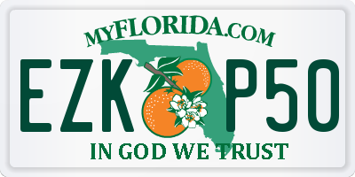 FL license plate EZKP50