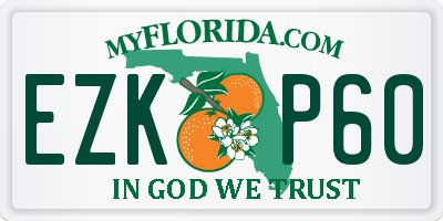 FL license plate EZKP60