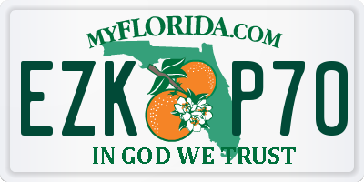 FL license plate EZKP70