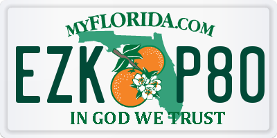 FL license plate EZKP80