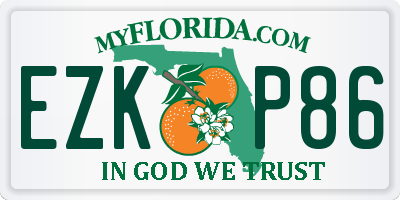 FL license plate EZKP86