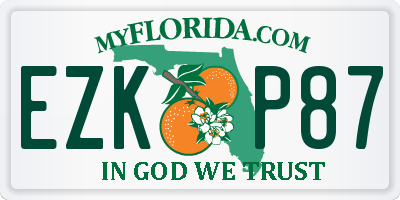 FL license plate EZKP87