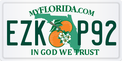 FL license plate EZKP92