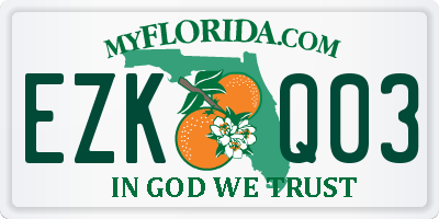 FL license plate EZKQ03