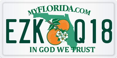 FL license plate EZKQ18