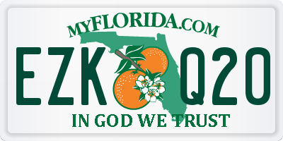 FL license plate EZKQ20