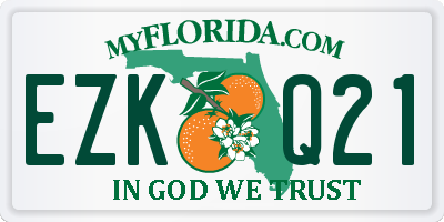 FL license plate EZKQ21