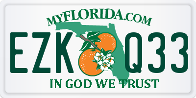 FL license plate EZKQ33