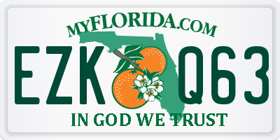 FL license plate EZKQ63